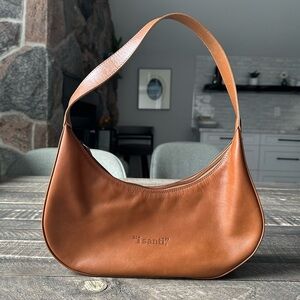 "i santi" Brown Leather Shoulder Bag